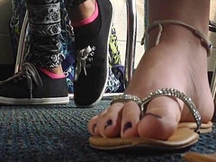 Captured Exotic Inferior Sissified Paws Everywhere Flip Flops On My Go out of business Camera